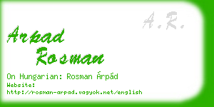 arpad rosman business card